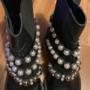 zara pearls boots